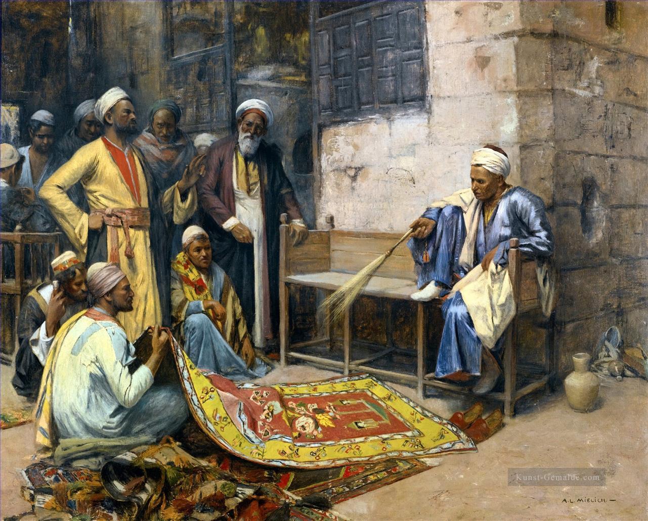 Der Teppichverkaufer Carpet Seller Alphons Leopold Mielich Araber Ölgemälde